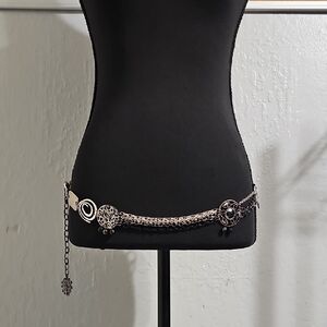 Chico's Mixed Metals Decorative Chain Waist Belt